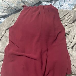 Sleeveless Burgundy Blouse